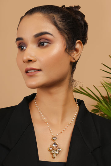 Uncut Kundan Polki Pearl Necklace